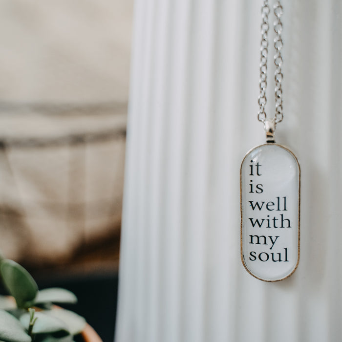 It Is Well With My Soul (Oblong) - Pendant Necklace