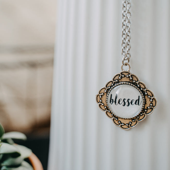 Blessed (Scalloped)- Pendant Necklace