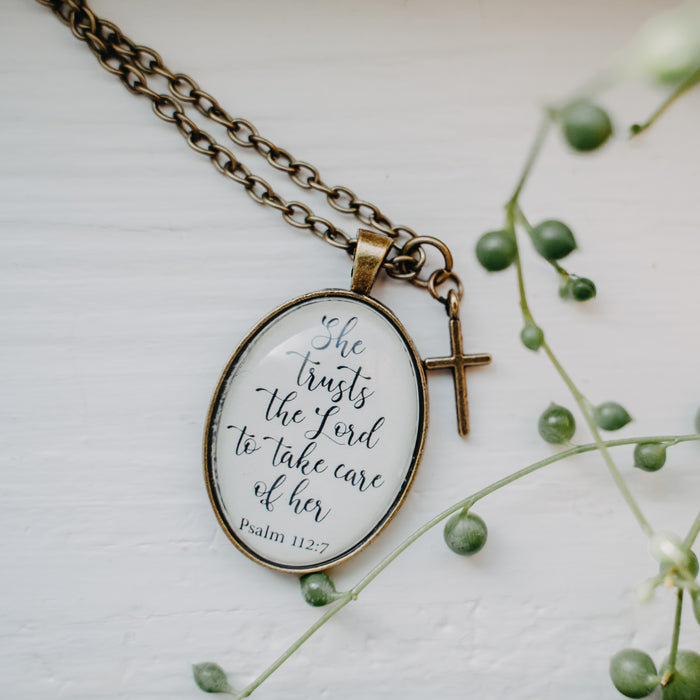 She Trusts the Lord to Take Care of Her - Pendant Necklace