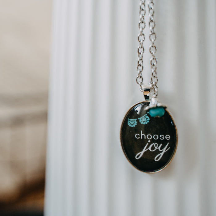 Choose Joy (Bunting) - Pendant Necklace