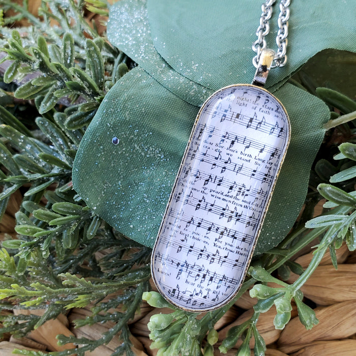 Silent Night (sheet music) - Pendant Necklace